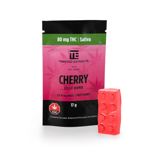 TWISTED EXTRACTS  CHERRY JELLY BOMB THC SATIVA - (80mg THC)
