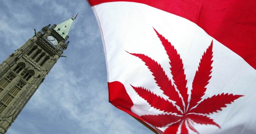 image of Canadian Flag and Cannabis