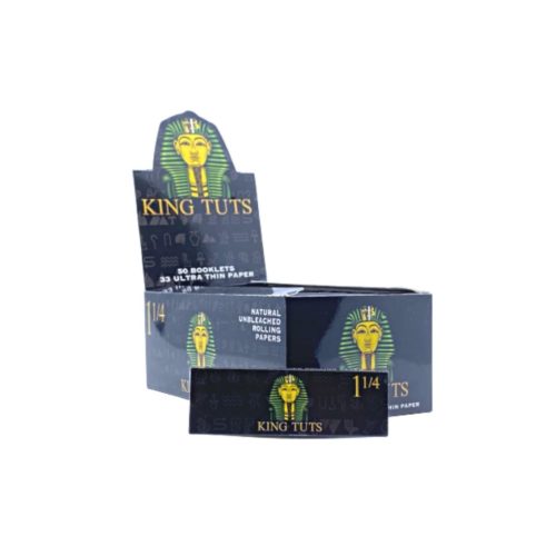 KING TUTS 1-1/4 ROLLING PAPERS - BLACK (33/PK)