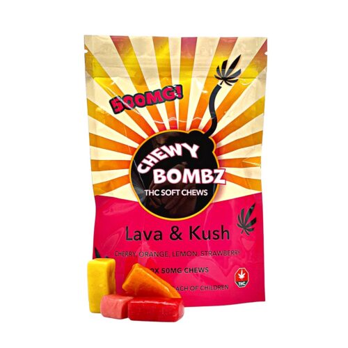 LAVA & KUSH CHEWY BOMBZ VARIETY PACK 10/pk (500mg THC)