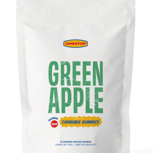 ONESTOP SOUR  GREEN APPLE 10/pk (500mg THC)