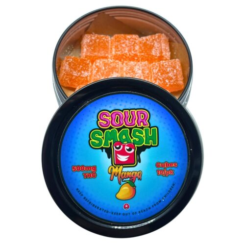 SOUR SMASH CUBES - MANGO 10/pk (500mg THC)