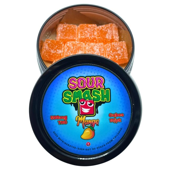 SOUR SMASH CUBES - MANGO 10/pk (500mg THC)