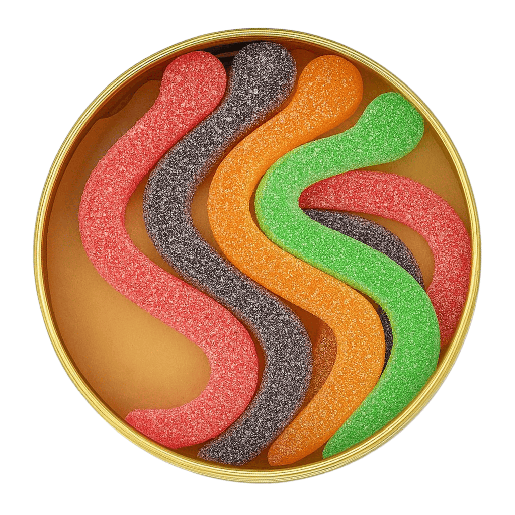 SOUR SMASH WORMS - THE MIX 8/pk (800mg THC) - Image 2