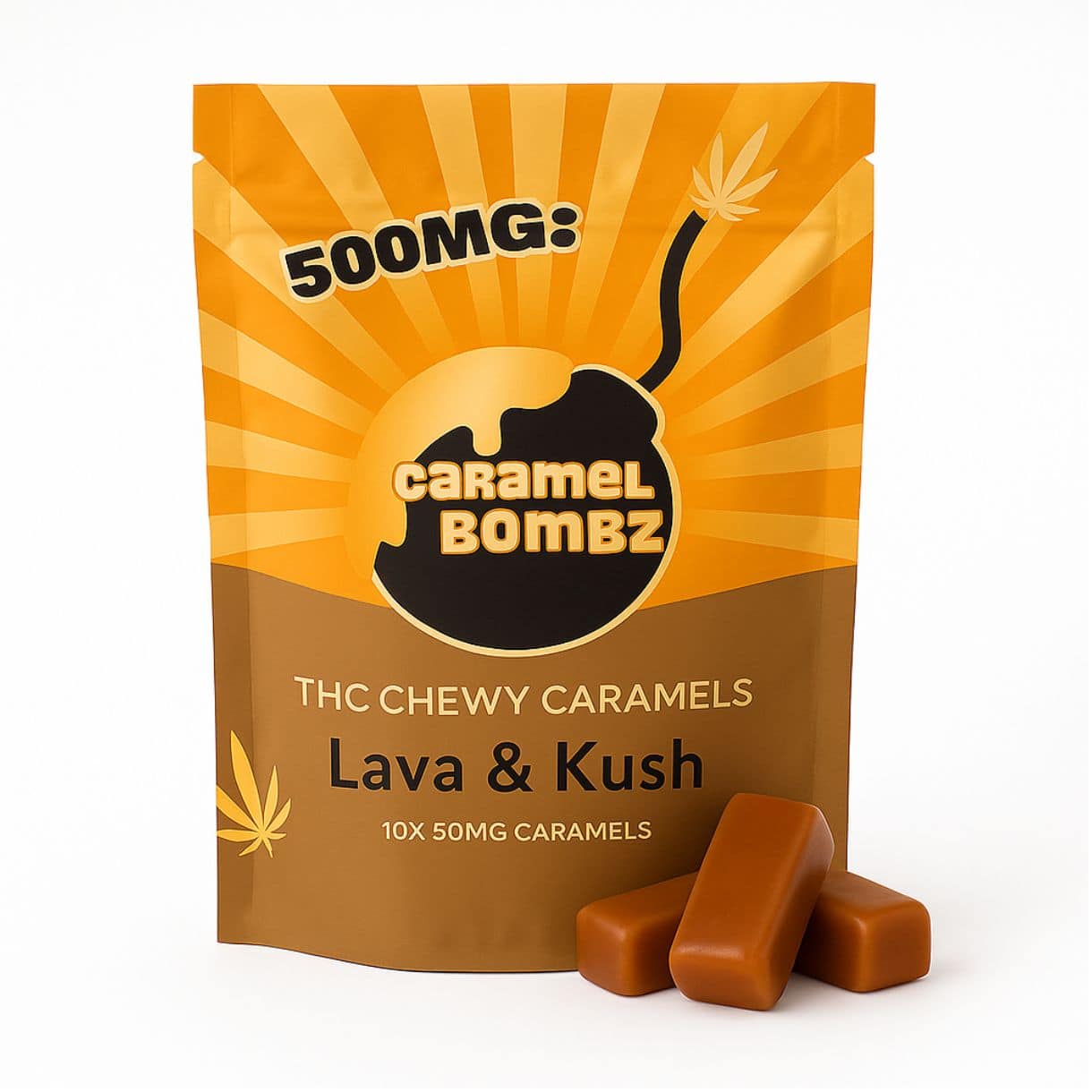 Source photograph: L&K CARAMEL BOMBZ 10/pk