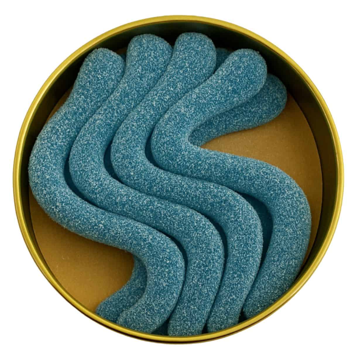 SOUR SMASH WORMS BLUE RASPBERRY 800mg THC (8/pk) - Image 2
