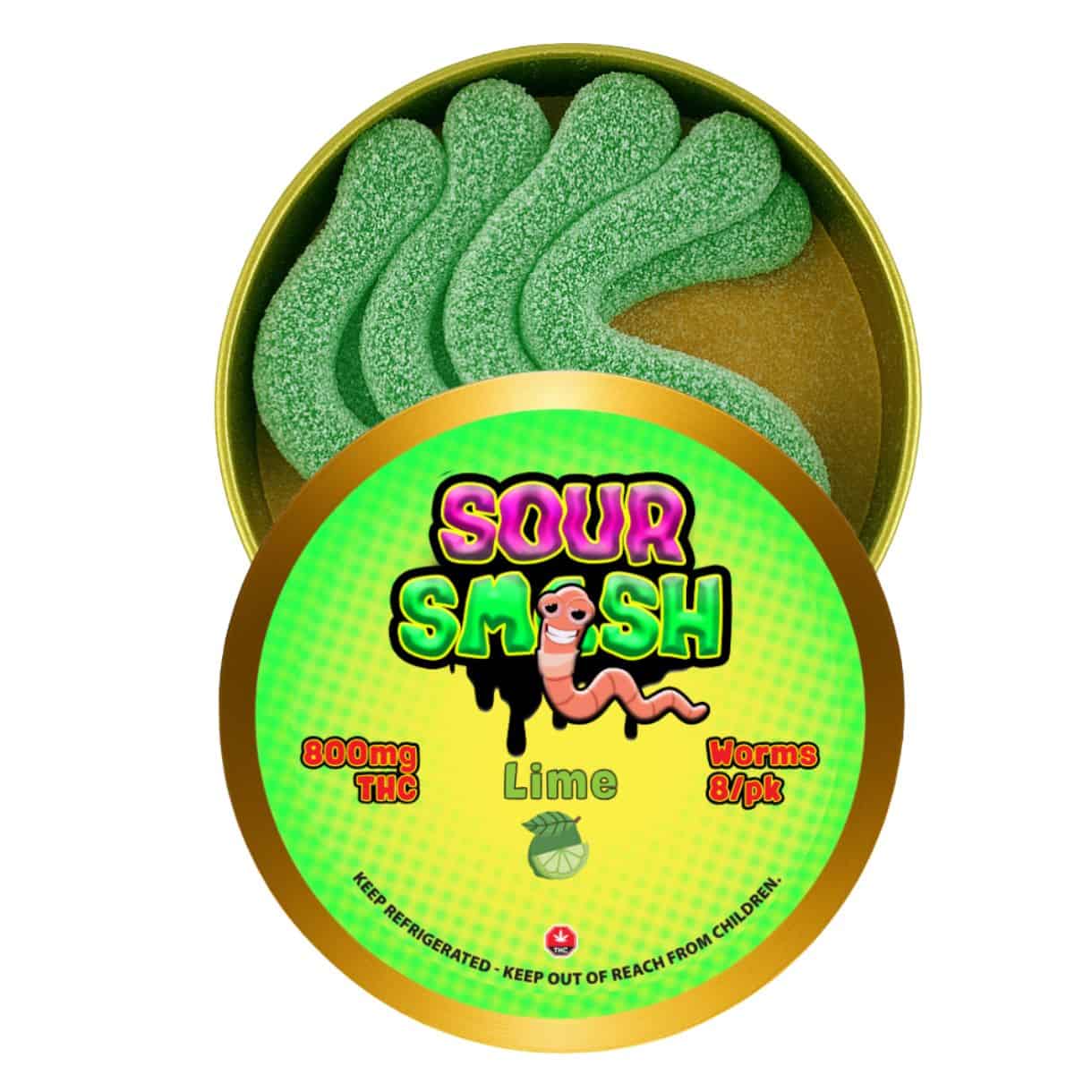 Source photograph: SOUR SMASH WORMS LIME