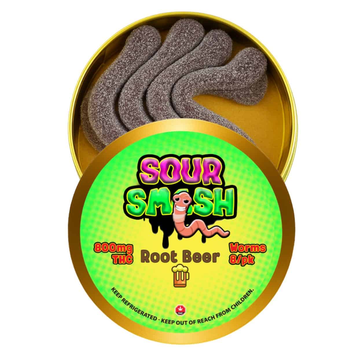 Source photograph: SOUR SMASH WORMS ROOT BEER