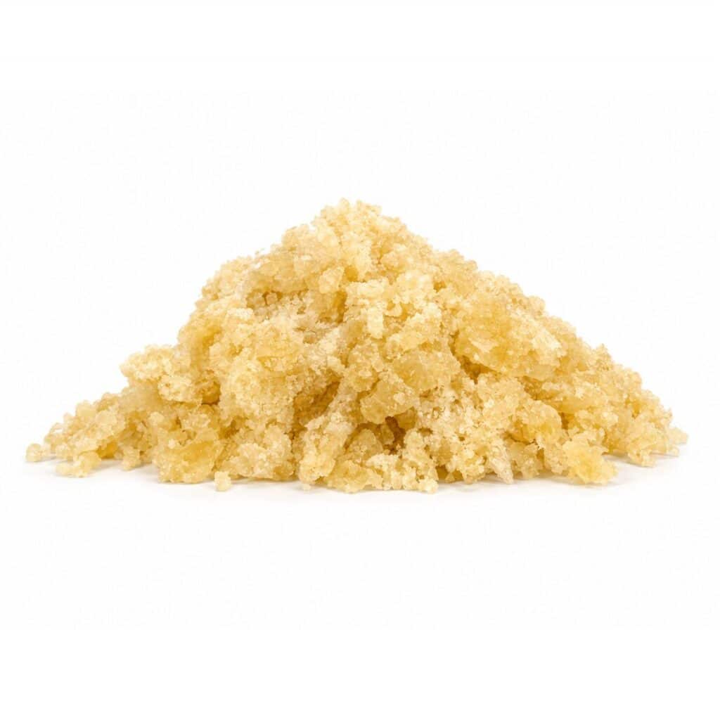 LEMON MERINGUE photographed on a crisp white background with visible crystal texture and natural depth