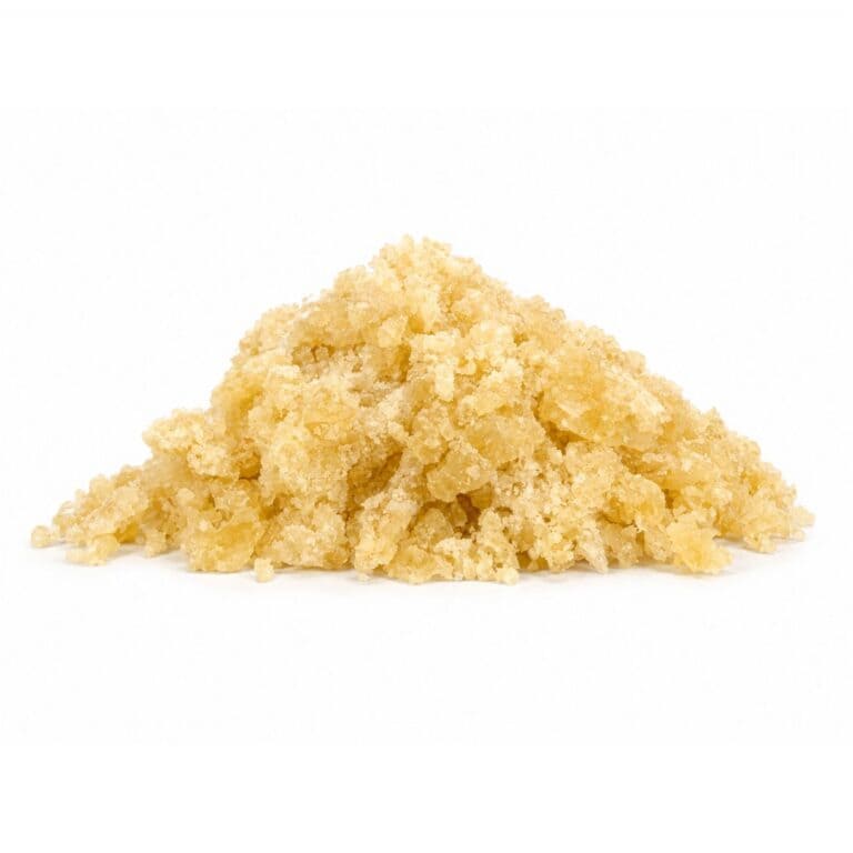 LEMON MERINGUE photographed on a crisp white background with visible crystal texture and natural depth