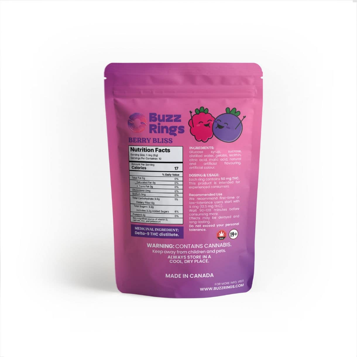 BUZZ RINGS BERRY BLISS 10/pk (500mg THC) - Image 3