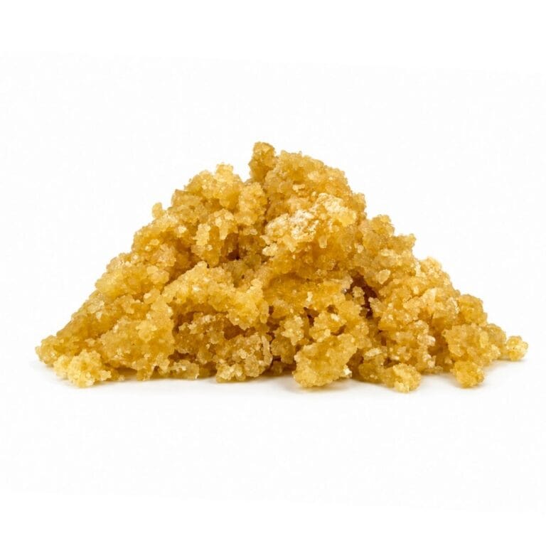 maui wowie photographed on a crisp white background with visible crystal texture and natural depth