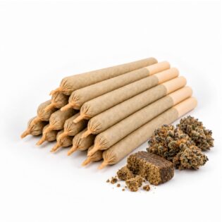 Hash and Flower Infused Joint with cannabis flower and hash