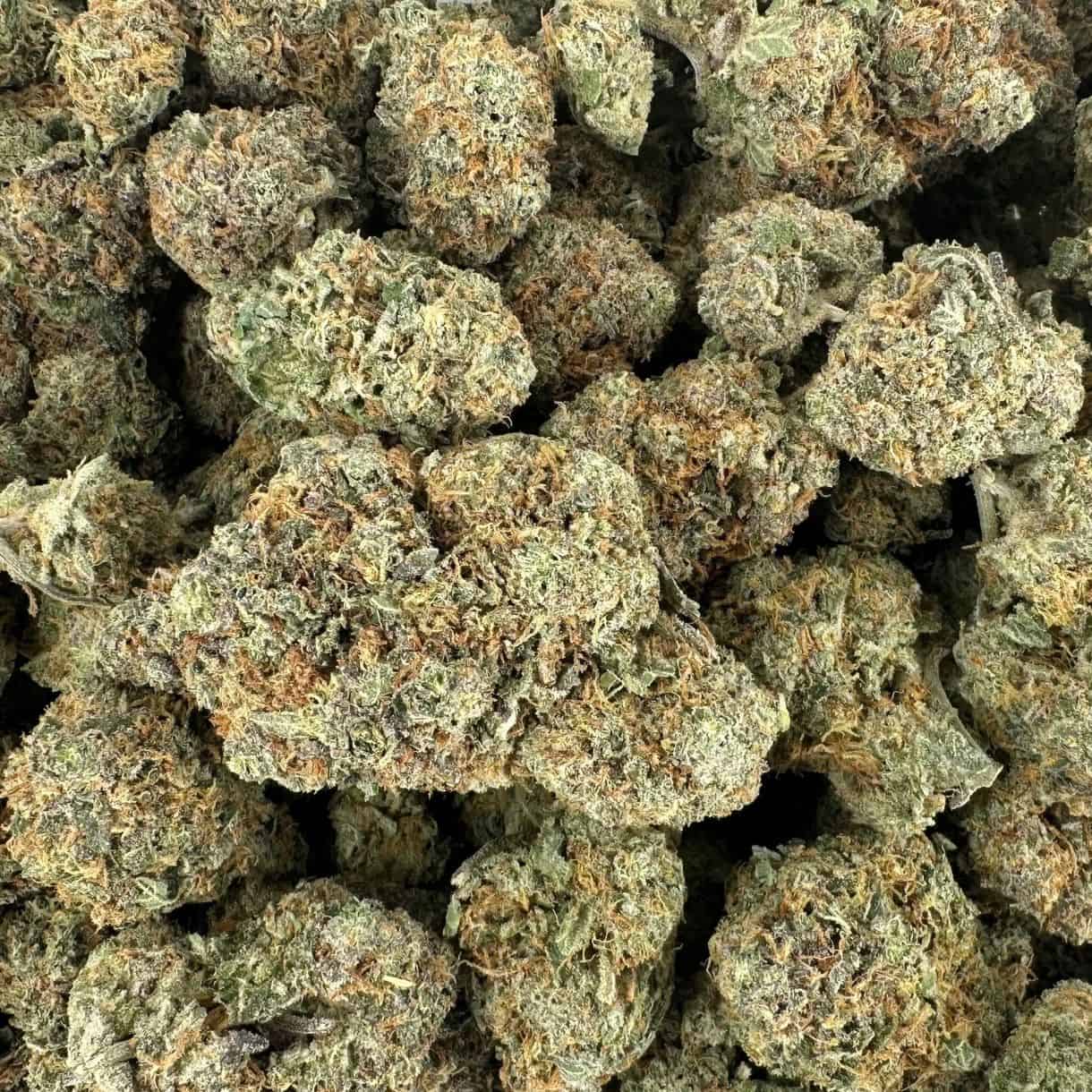 Lemon Cheese cannabis flower buds displayed in a bag