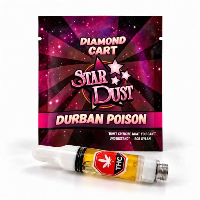 Star Dust durban poison Diamond Cart in retail packaging with 1 gram vape cartridge
