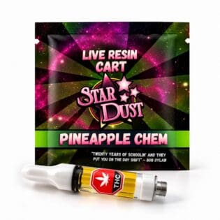 Star Dust Pina Colada Live Resin Cart in retail packaging with 1 gram vape cartridge