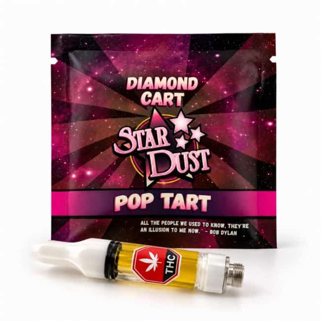 Star Dust pop tart diamond Cart in retail packaging with 1 gram vape cartridge