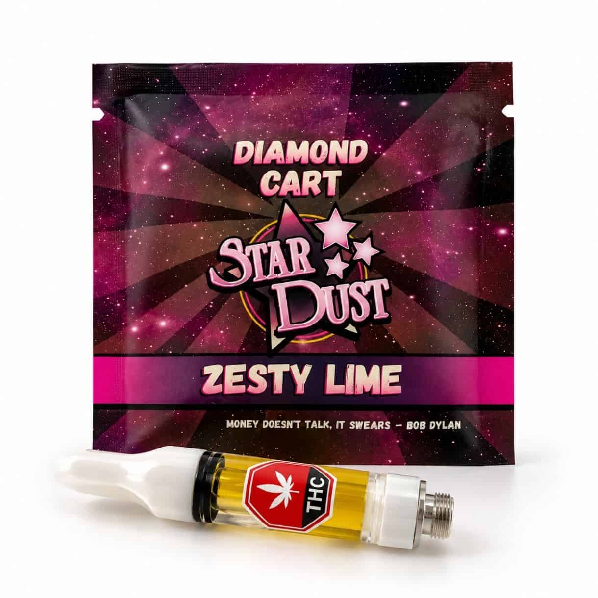 Star Dust zesty lime Diamond Cart in retail packaging with 1 gram vape cartridge